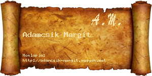 Adamcsik Margit névjegykártya